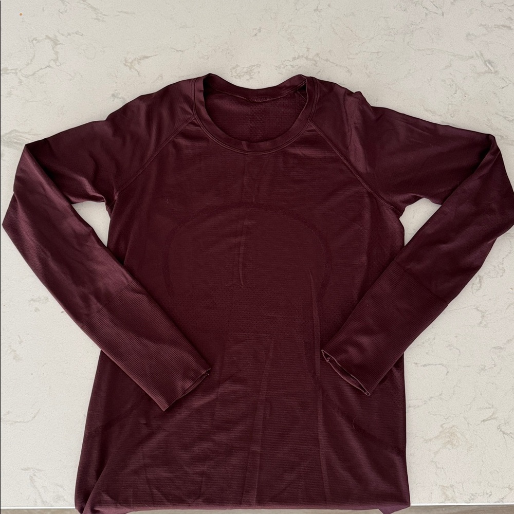 Lululemon Swift Tech Burgundy Long Sleeve Top